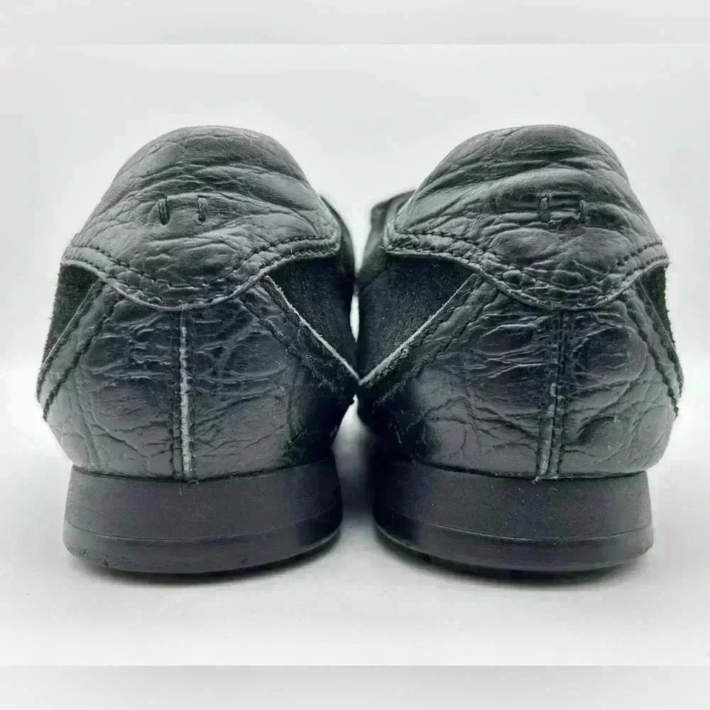 Louis Vuitton Sneakers Women Black Leather suede hook loop closure 36
